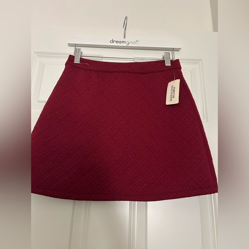 Forever 21 Burgundy Textured Skirt